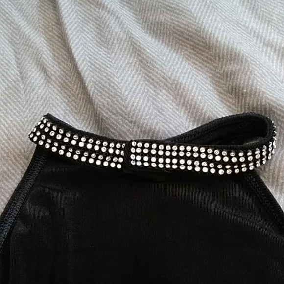 Halter top with bling-bling neckline maxi black go - Picture 4 of 6